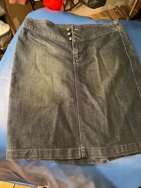 Classic Dark Denim Pencil Skirt -